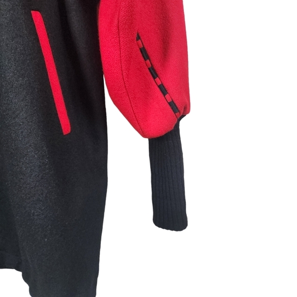 Vintage Wool Blend Women's Russell Scott Black & Red Floral zip up Jacket - Picture 4 of 13